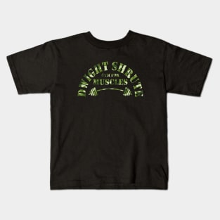 The Office Dwight Schrute Gym For Muscles Camo Kids T-Shirt